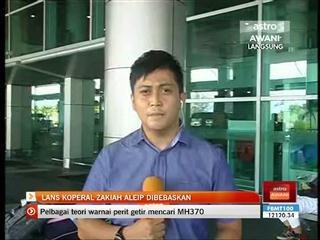 Laporan pembebasan Lans Koperal Zakia Aleip