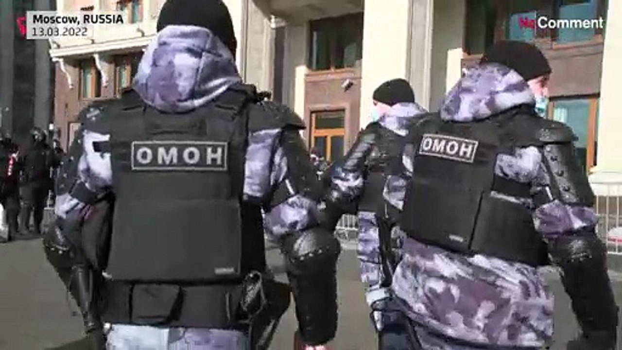Dozens detained in Russia for protesting "military operation" in Ukraine