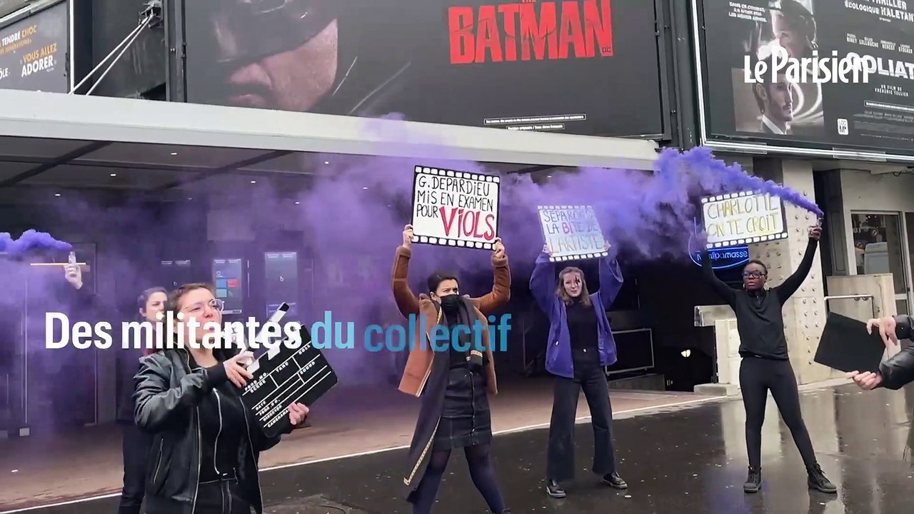 Action coup de poing de féministes devant un cinéma parisien où Gérard Depardieu est à l’affiche