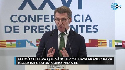 Feijóo celebra que Sánchez «se haya movido para bajar impuestos» como pedía él