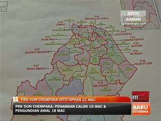 PRK DUN Chempaka ditetapkan 22 Mac