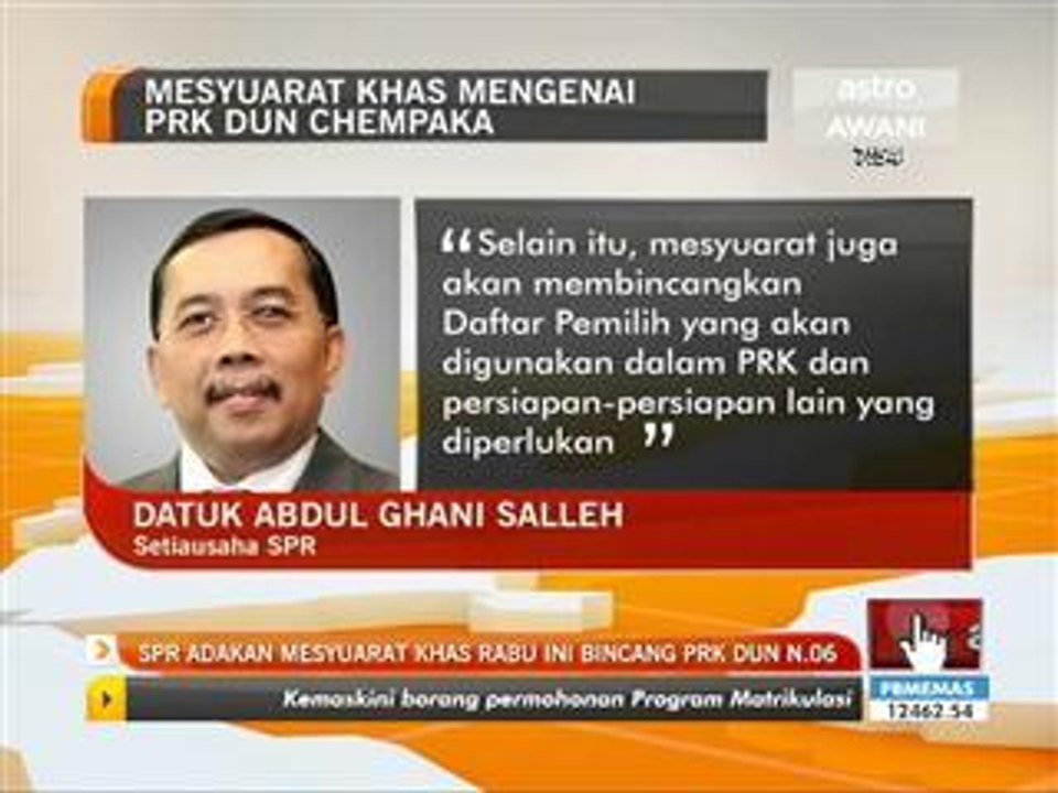 SPR adakan mesyuarat khas Rabu ini bincang PRK Dun N.06