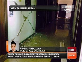 Gempa Bumi di Sabah - Laporan Ridzal Abdullah