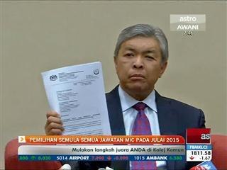 Pemilihan semula semua jawatan MIC pada Julai 2015