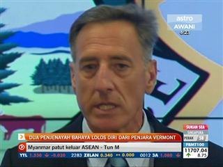 Dua penjenayah bahaya lolos diri dari penjara Vermont