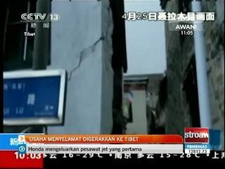 Usaha menyelamat digerakkan ke Tibet