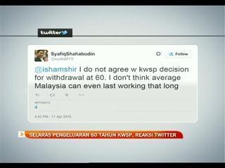Selaras pengeluaran 60 tahun Kwsp, reaksi Twitter