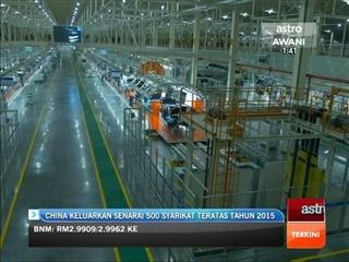 China keluarkan senarai 500 syarikat teratas bagi 2015