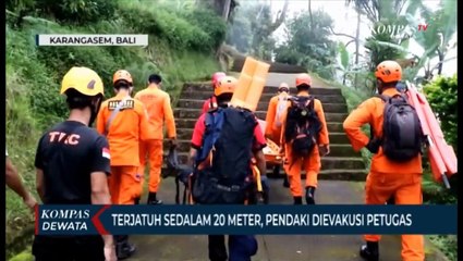 Terjatuh Ke Jurang 20 Meter, Pendaki Gunung Agung Selamat