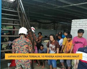 Lapan kontena terbalik, 10 pekerja asing nyaris maut