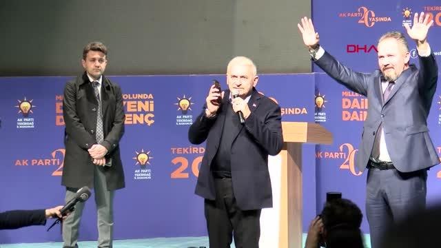 BİNALİ YILDIRIM İL DANIŞMA TOPLANTISINDA CUMHURBAŞKANI ERDOĞAN İLE TELEFON BAĞLANTISI YAPTI