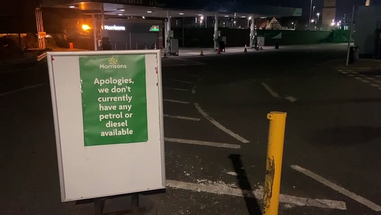 Morrisons on Clarence Road in Hartlepool has run out of fuel. video