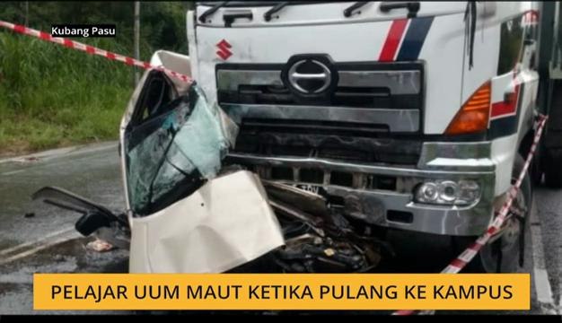 Pelajar UUM maut kemalangan pulang ke kampus