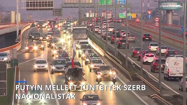 Z konvoj: szerb nacionalista tüntetés Putyin agressziója mellett