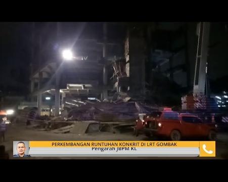 Perkembangan runtuhan konkrit di LRT Gombak