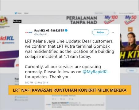 LRT nafi kawasan runtuhan konkrit milik mereka