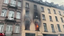 Incendie rue Saint-Ghislain dans les Marolles à Bruxelles