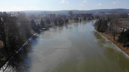 Porsuk'taki ilkbahar "donu" havadan görüntülendi