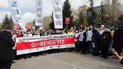 Sağlıkçılar Ankara'da grevde: Yaşasın örgütlü mücadelemiz