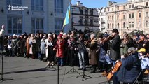 L'orchestre d'Odessa a donné un concert en plein air contre la guerre