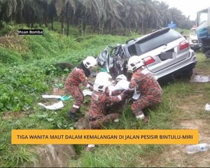 Tiga wanita maut dalam kemalangan di Jalan Pesisir Bintulu-Miri