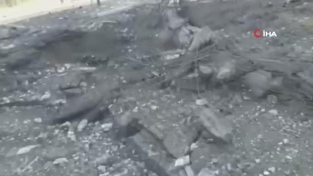 Kiev'de Ukrayna tarafından imha edilen Rus roketi, binaların üzerine düştü