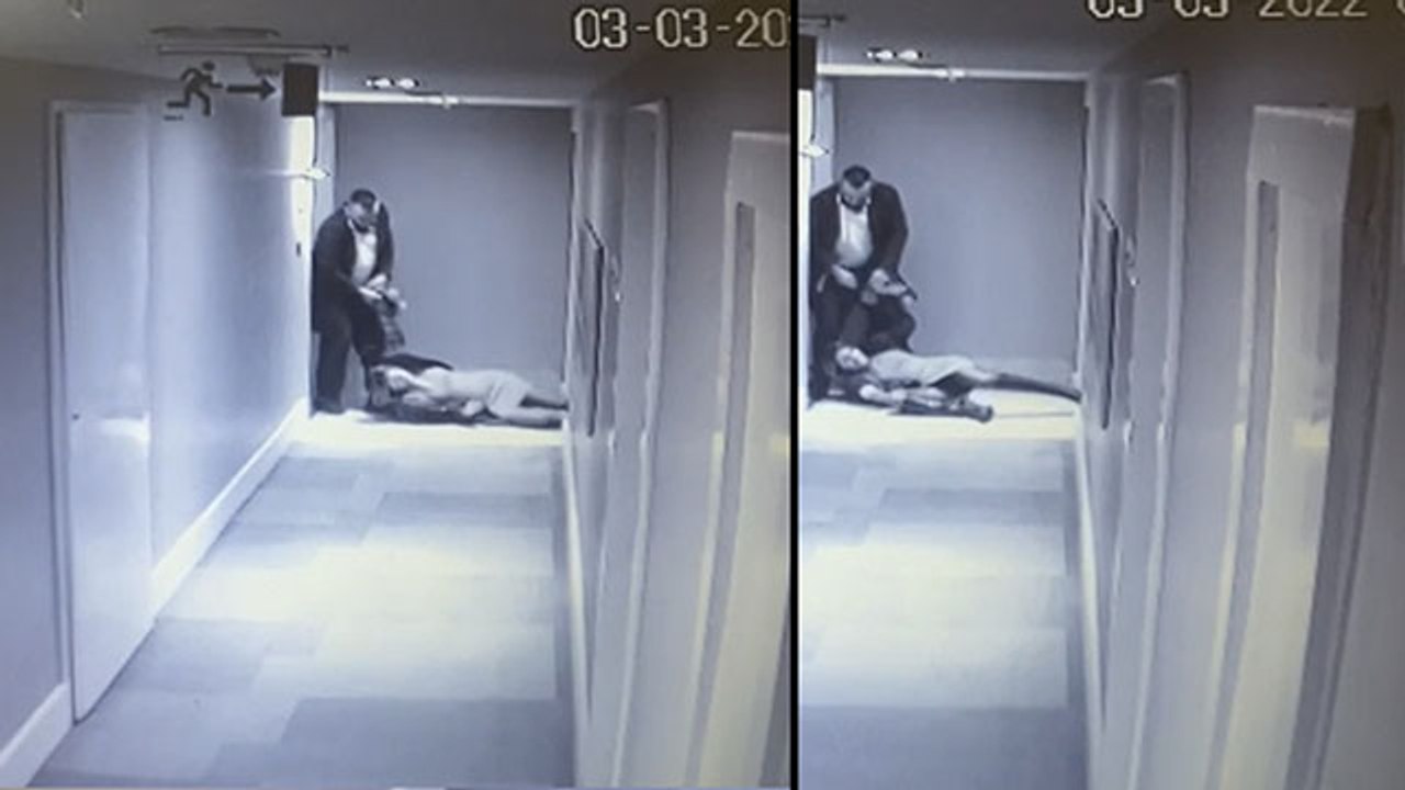 Ortaköy'de otelin koridorlarında dehşetin görüntüleri ortaya çıktı