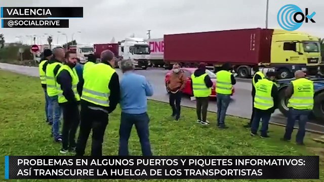 Problemas en algunos puertos y piquetes informativos: así transcurre la huelga de los transportistas