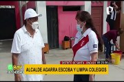 Chimbote: alcalde realiza jornada de limpieza en colegios antes del reinicio de clases
