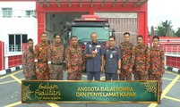 Ucapan Hari Raya Aidilfitri oleh anggota Balai Bomba dan Penyelamat Kapar