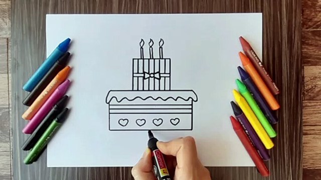 HOW TO DRAW A CAKE,EASY DRAWING,STEP BY STEP DRAWING FOR KIDS,EASY ART