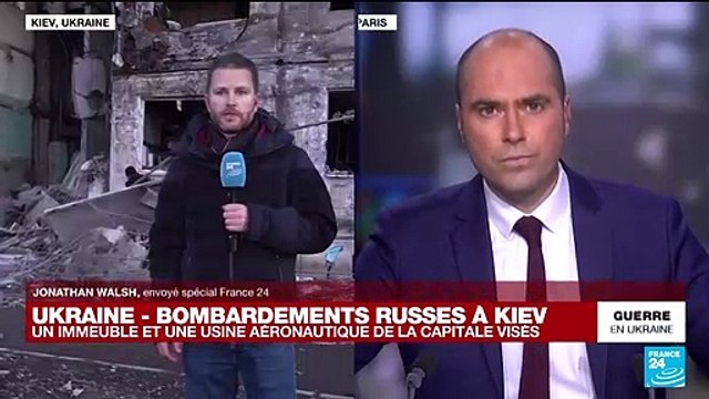 Guerre en Ukraine : à Kiev, un immeuble résidentiel a été pris pour cible par une frappe russe