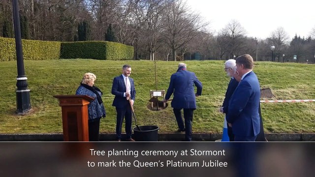 Tree planting for Queen's Platinum Jubilee at Stormont