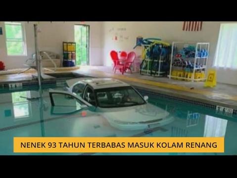 Nenek 93 tahun terbabas masuk kolam renang