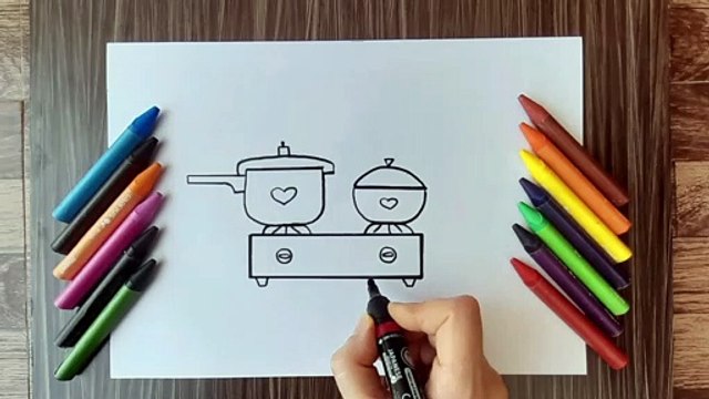 HOW TO DRAW STOVE | EASY DRAWING | STEP BY STEP DRAWING FOR KIDS | EASY ART