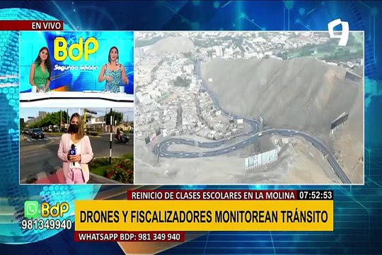 La Molina: drones y fiscalizadores monitorean tránsito ante reinicio de clases escolares