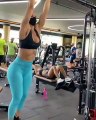 Bollywood Actress Nora Fatehi Hot Fitness Model Workout At Gym _ Nora Fatehi Breast Exercise