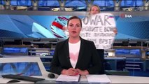Rus televizyon kanalında haber bülteni sırasında 
