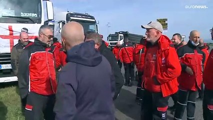 Download Video: Caro carburante: da Cagliari a Lisbona, monta la protesta in Europa