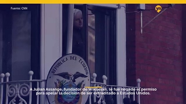 A Julian Assange, fundador de Wikileaks, le fue negado el permiso para apelar la decisión de ser extraditado a Estados Unidos.