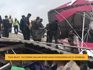 Tiga maut, 18 cedera dalam runtuhan kondominium di Kemboja