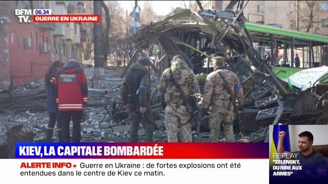 Guerre en Ukraine: le centre de Kiev bombardé