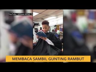 #Bualan 18 Jan: Membaca sambil gunting rambut