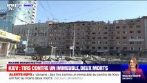Un immeuble d'habitation soufflé par une explosion à Kiev ce mardi