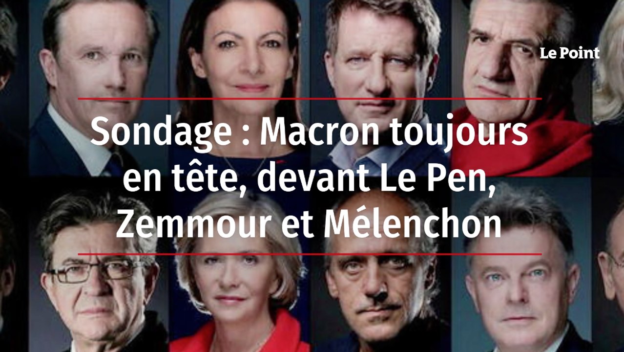 Sondage : Macron toujours en tête devant Le Pen, Zemmour et Mélenchon