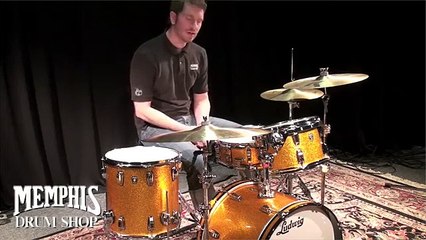 Video herunterladen: Ludwig 3-Piece Classic Orange Sparkle Maple Drum Set and a Matching 5x14 Maple Wood Snare Drum (12'' Rack Tom, 14'' Floor Tom and a 20'' Bass Drum) [Memphis Drum Shop]