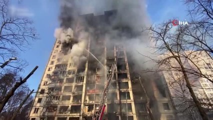 Son dakika: Kiev'de 3 farklı sivil yerleşim alanı vuruldu: 2 ölü