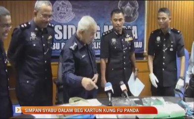 Simpan syabu dalam beg kartun Kung Fu Panda