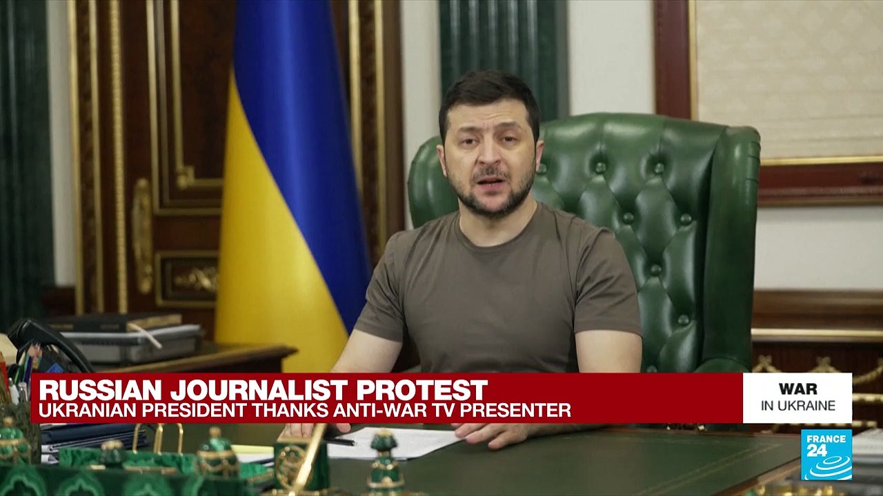 Ukraine's Zelenskiy thanks anti-war protester who disrupted Russian state TV
