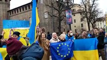 Ucraini assieme ai torinesi in piazza Castello: 